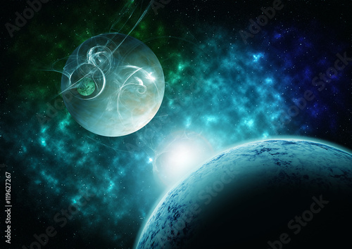 Fototapeta Naklejka Na Ścianę i Meble -  Planets and nebula