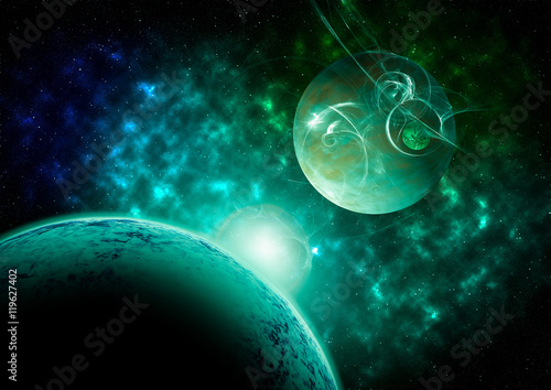 Fototapeta Naklejka Na Ścianę i Meble -  Planets and nebula