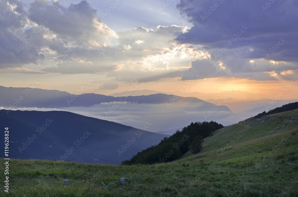 Sunset in Mountain - Abruzzo National Park of Majella Italy