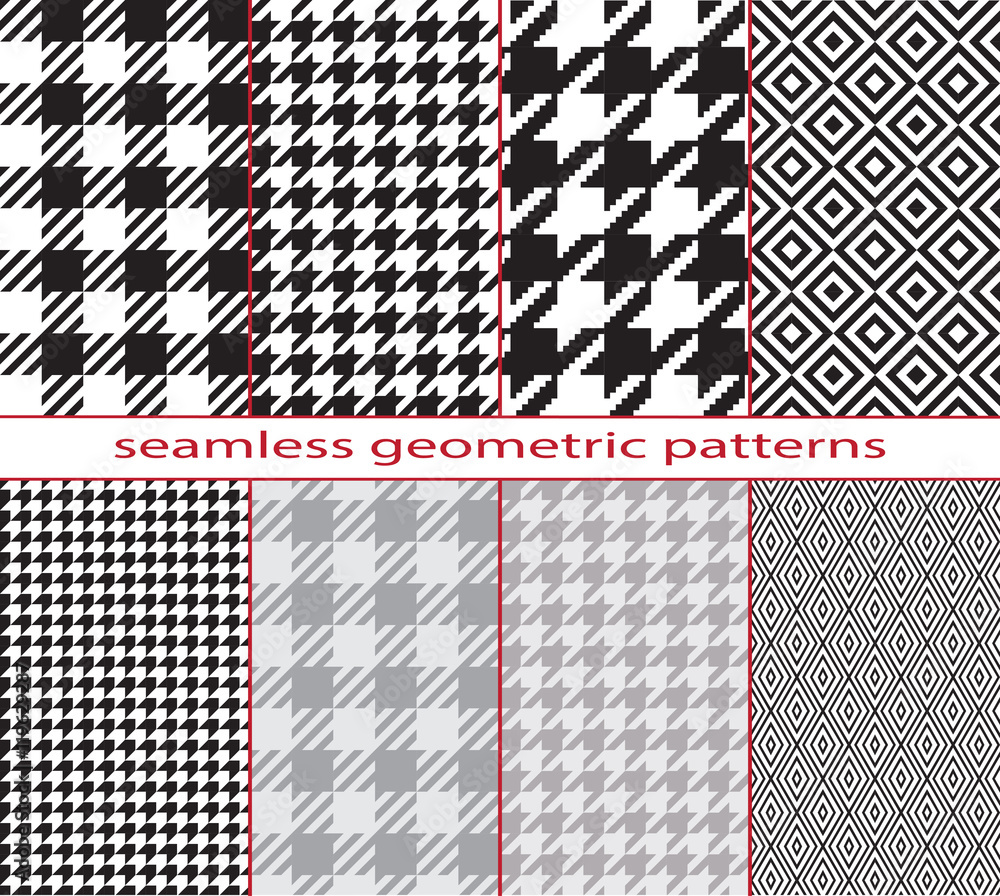 Set of seamless color geometric patterns. Pattern swatches are included in vector file.