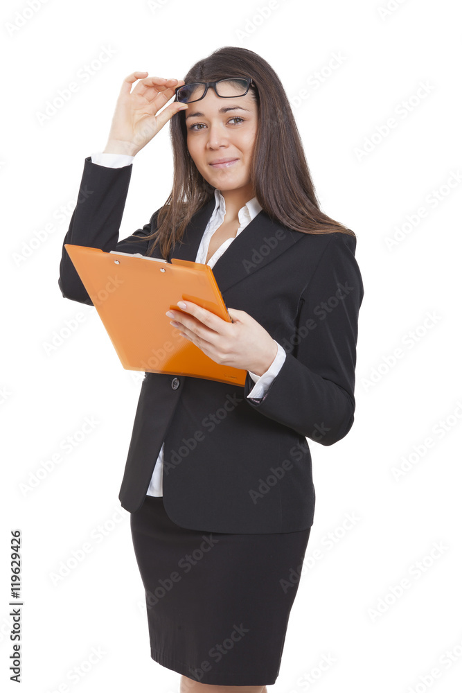 Businesswoman reading some documents Businesswoman reading some documents