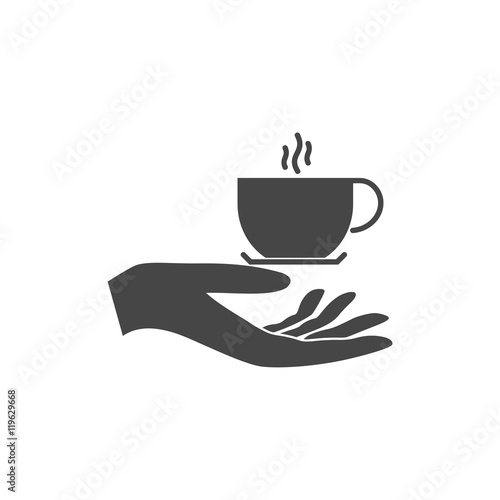 Illustration of a hand offering coffee