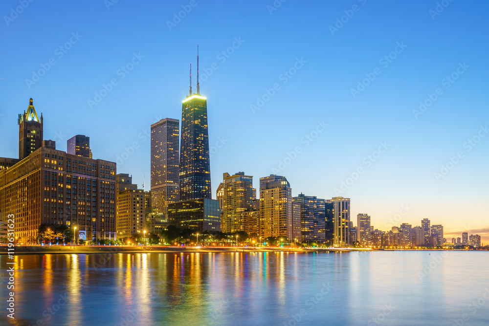 Obraz premium View of Chicago downtown skyline
