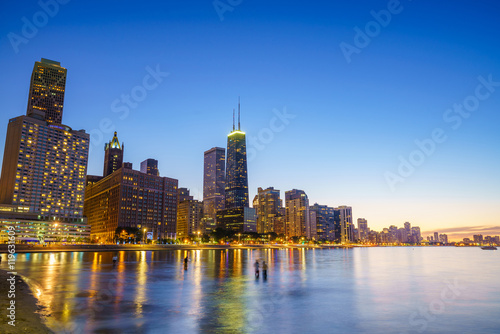 View of Chicago downtown skyline