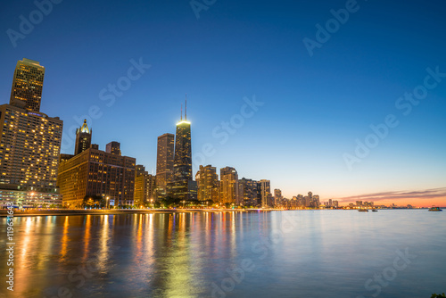View of Chicago downtown skyline