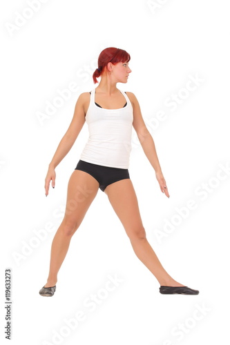 Woman working yoga exercise