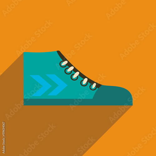 Flat icon with long shadow casual gumshoes