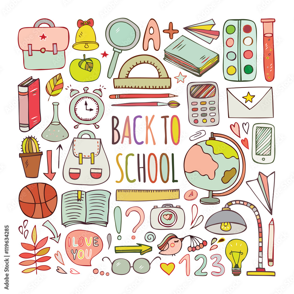 Back to school big doodles set Back to school big doodles set