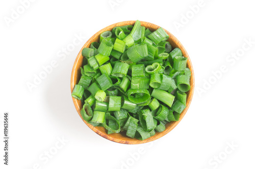 chopped Chive. Sping Onions into a bowl