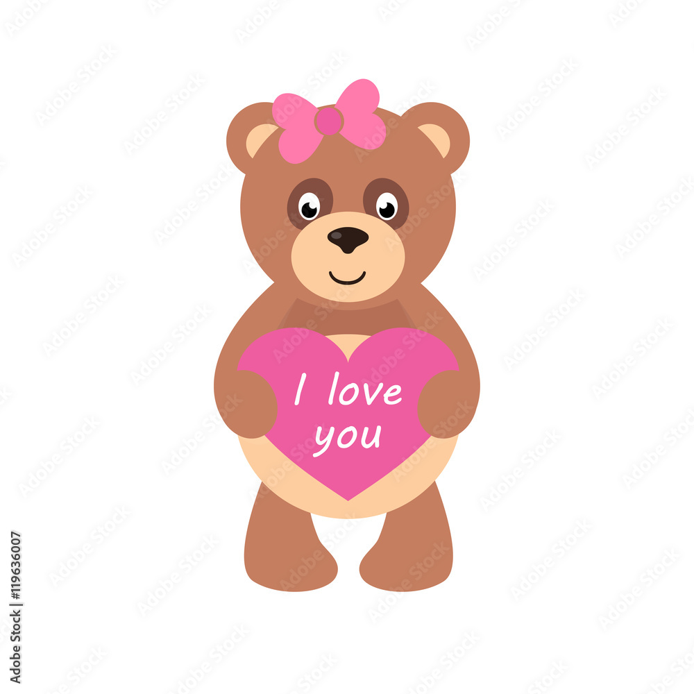 cartoon teddy with heart and bow cartoon teddy with heart and bow