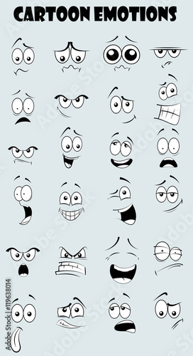 Set of cartoon faces photo