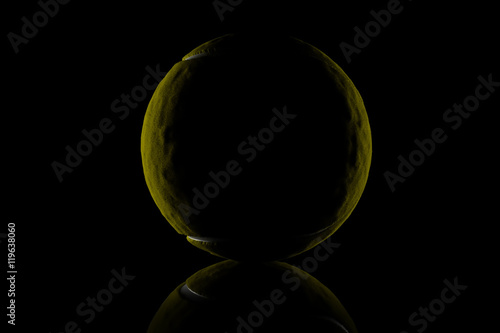 3d rendering of low key tennis ball isolated