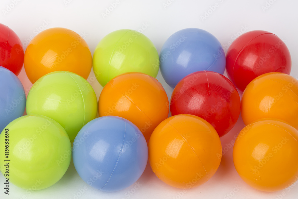 collection of color balls on white