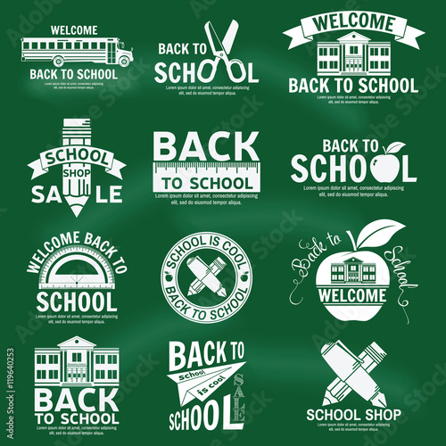 Set of retro school vintage badges and labels.