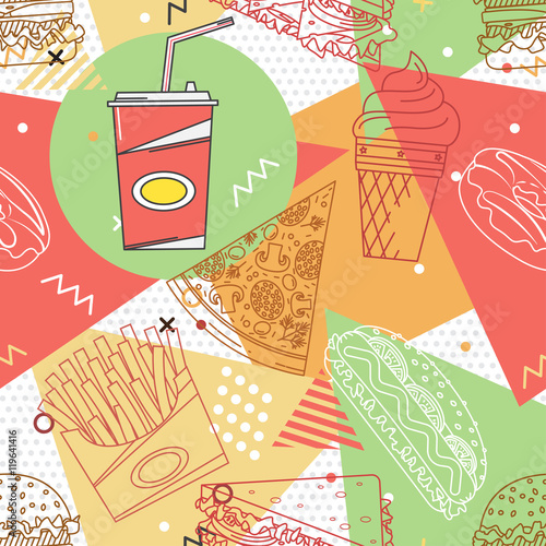 Fast food seamless pattern.