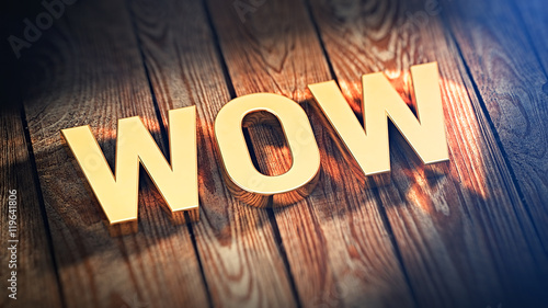 Quadro em tela Word Wow on wood planks