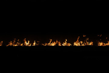 Fire line on black