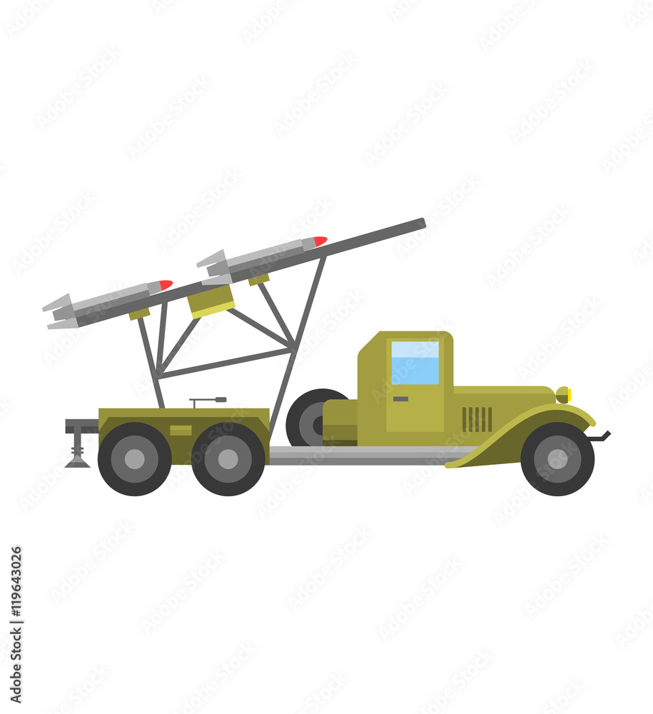 Military rocket launcher vector illustration. Military rocket launcher vector illustration.