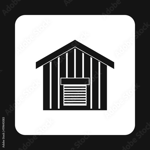 Barn icon in simple style on a white background