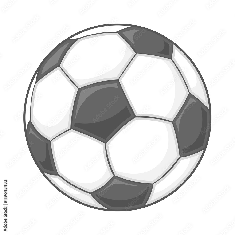 Fototapeta premium Soccer ball icon in cartoon style isolated on white background. Sport symbol
