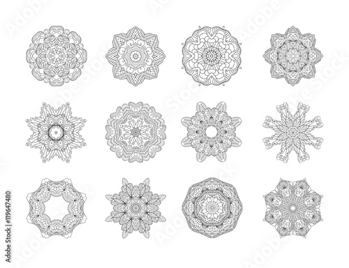 Circular vector pattern set