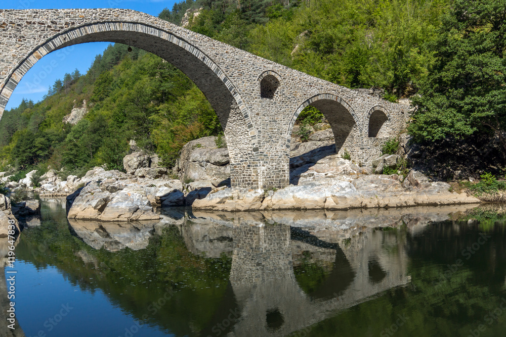 Fototapeta premium Amazing view of Devil's Bridge and Arda river, Kardzhali Region, Bulgaria