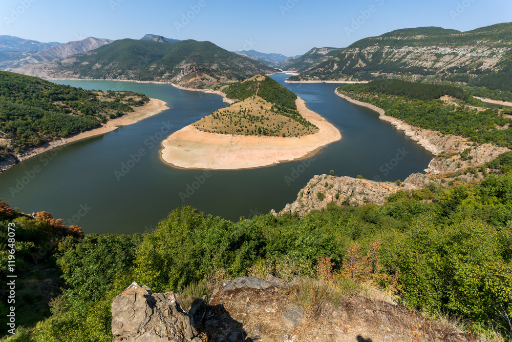Panorama of Arda River meander and Kardzhali Reservoir, Bulgaria Panorama of Arda River meander and Kardzhali Reservoir, Bulgaria