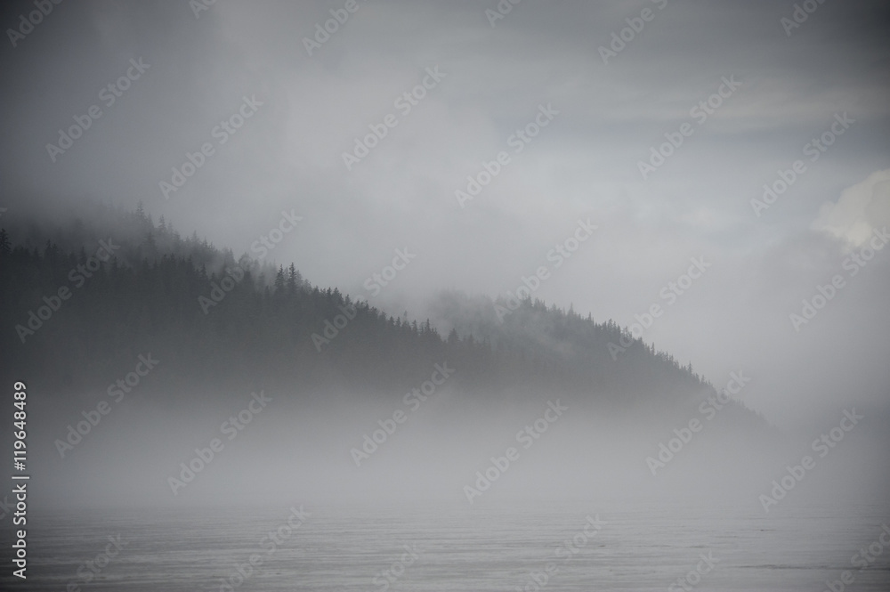 Mist along the Mighty Stikine River