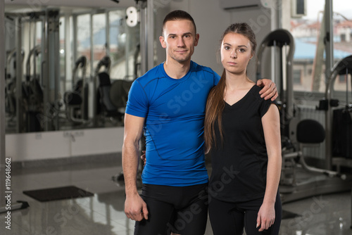 Fit Couple At The Gym Looking Very Attractive