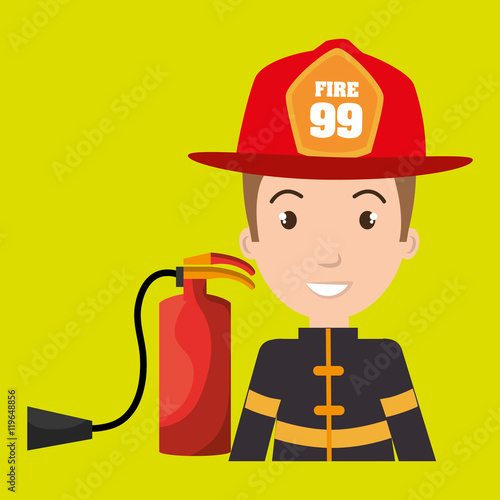 firefighter extinguisher protective vector illustration graphic eps 10