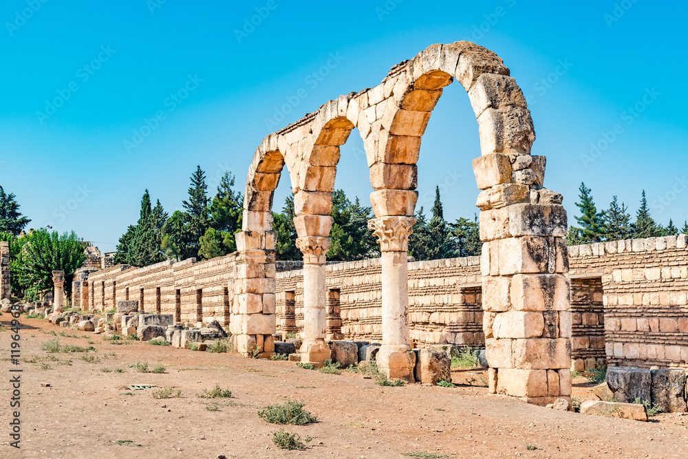 Umayyad City of Anjar in Lebanon. It is located about 50km east of Beirut and has led to its designation as a UNESCO World Heritage Site in 1984.