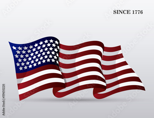 usa flag landmark patriotic united states of america icon. Colorful design. Vector illustration