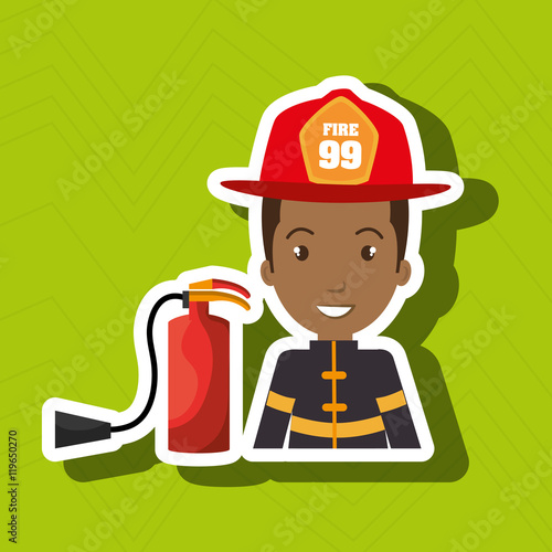 firefighter extinguisher protective vector illustration graphic eps 10