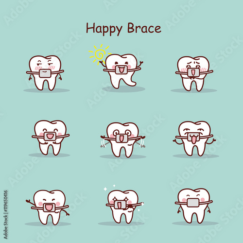 cartoon tooth wear brace