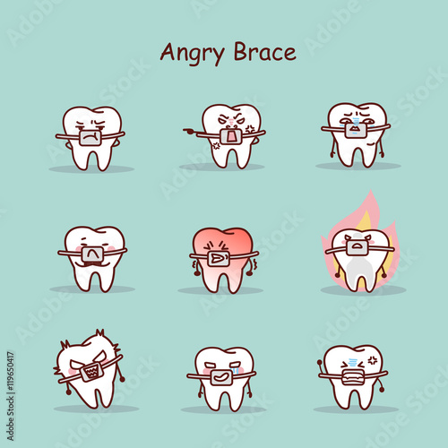 cartoon tooth wear brace