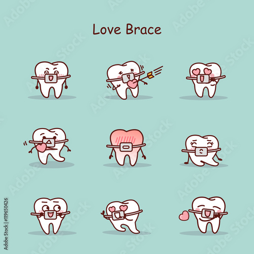 cartoon tooth wear brace