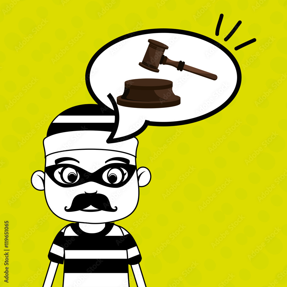 Obraz premium man criminal law icon vector illustration eps10