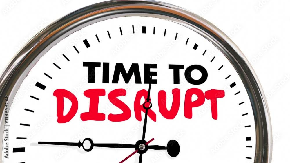 Time to Disrupt Clock Upset Status Quo 3d Animation StockVideo Adobe