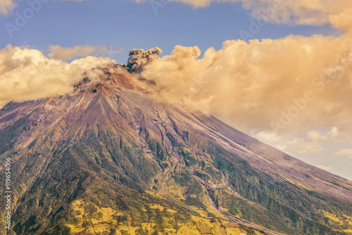 Large Ash Cloud Rising From Tungurahua Volcano