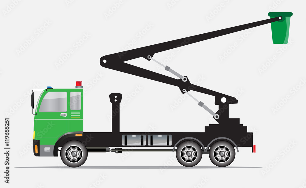 Crane truck with Bucket