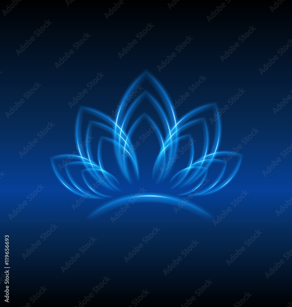Lotus blue abstract flower logo template