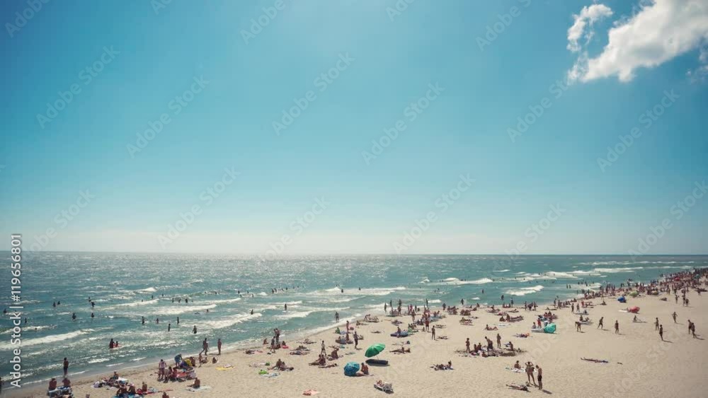 People on the sea coast beach People on the sea coast beach
