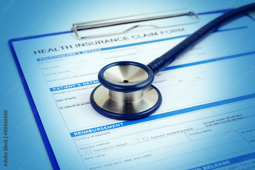 Health insurance concept with stethoscope Health insurance concept with stethoscope