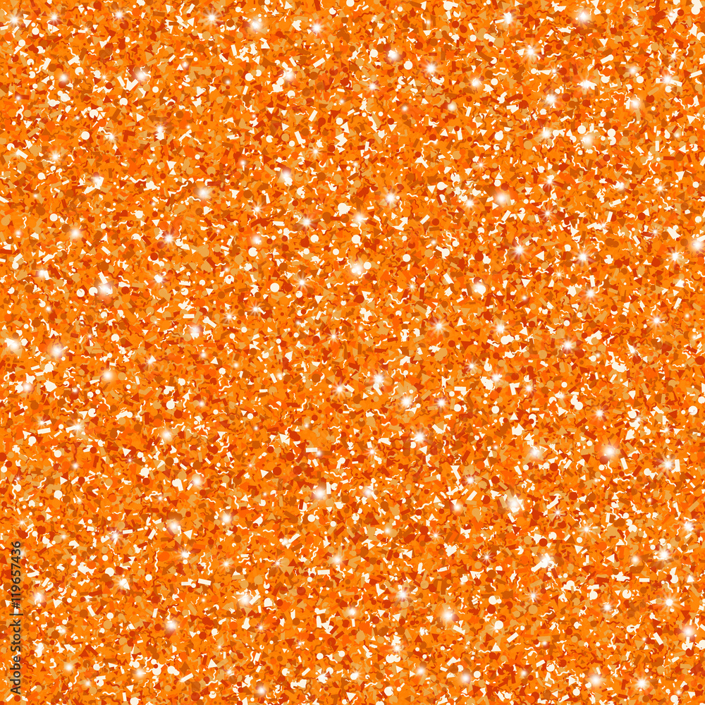 Orange glitter seamless pattern for halloween projects. Vector