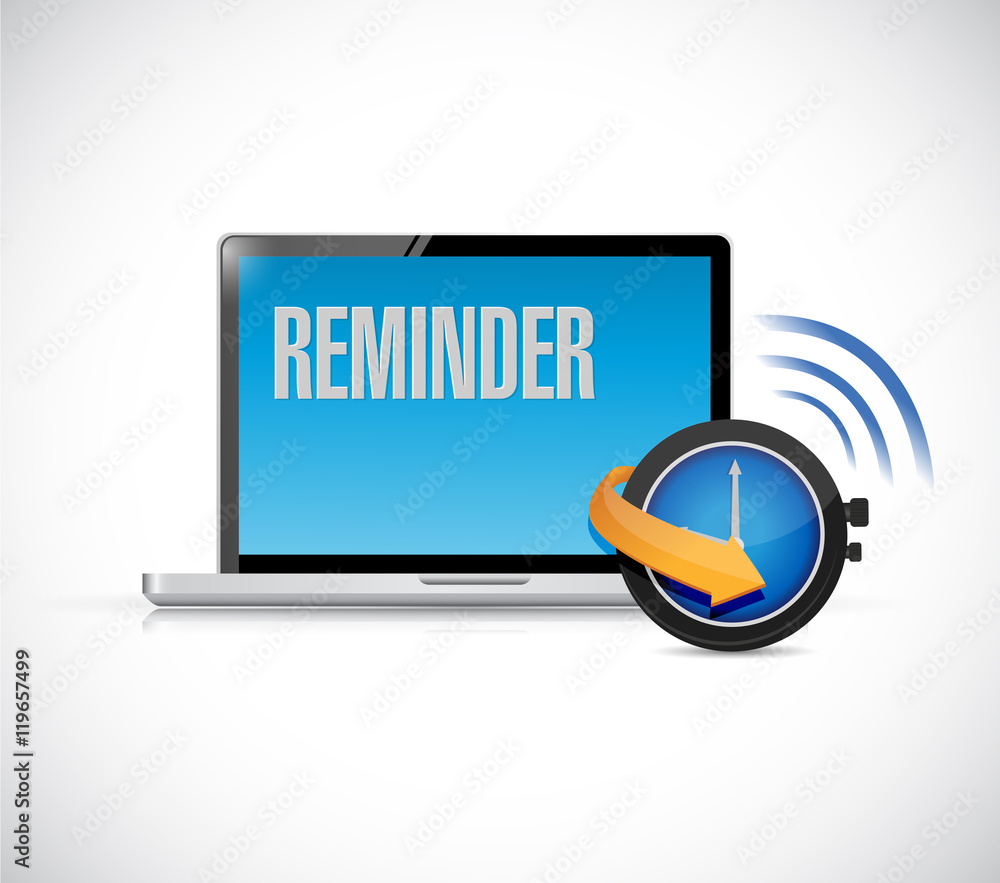 computer reminder illustration computer reminder illustration