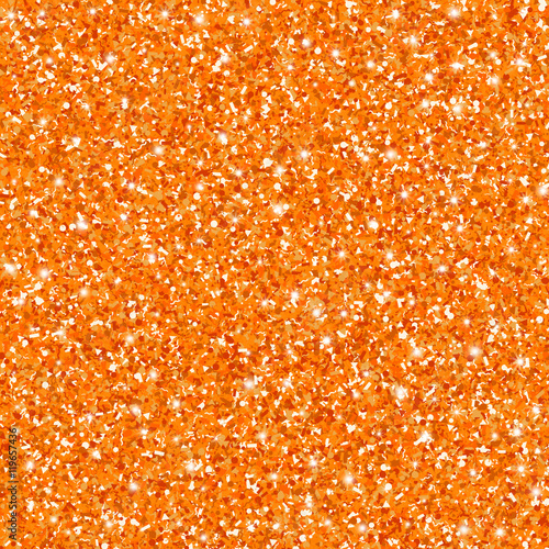 Orange glitter seamless pattern for halloween projects. Vector sparkle  background. Stock Vector