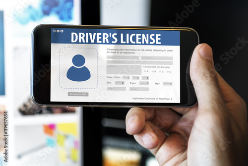 Drivers License Registeration Application Webpage Concept