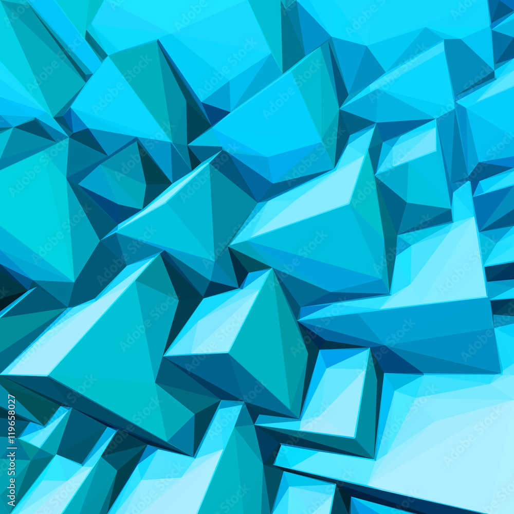Poster with abstract blue ice cubes Poster with abstract blue ice cubes