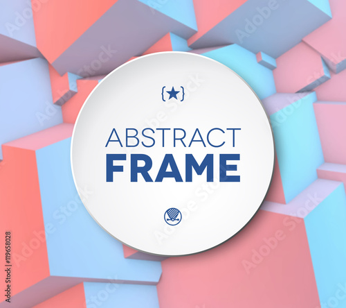 Abstract frame with rose quartz and serenity cubes