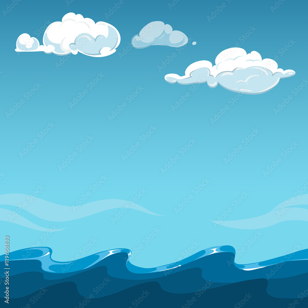 Blue sky over the sea background